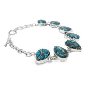 Bratara Argint Blue Copper Turquoise Elaka - Img 2