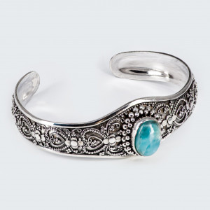 Bratara Argint Lucrata Manual Larimar Nita - Img 2