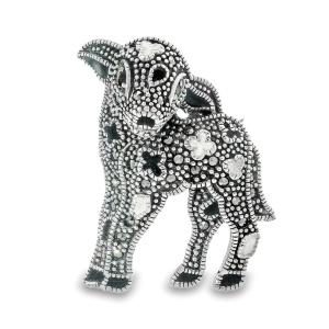 Brosa-Pandantiv Argint Marcasite Blanche