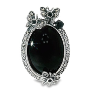 Brosa-Pandantiv Argint Marcasite Denyse Negru