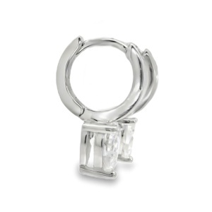 Cerce inimai Argint cu sistem de inchidere tip huggies Cubic Zirconia Felicite - Img 2