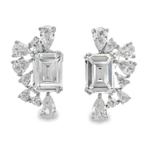 Cercei Argint cu sistem de inchidere cu surub Cubic Zirconia Aurore