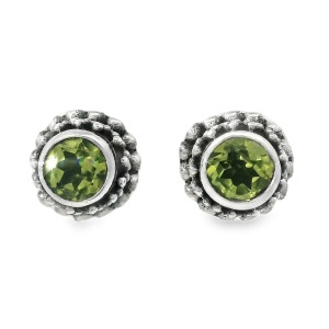 Cercei Argint cu surub realizati manual Peridot Jasmine