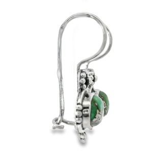 Cercei Argint cu tortita clasica Green Copper Turquoise Mayurakshi - Img 2