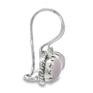 Cercei Argint cu tortita clasica Quartz Roz Mini - Img 2