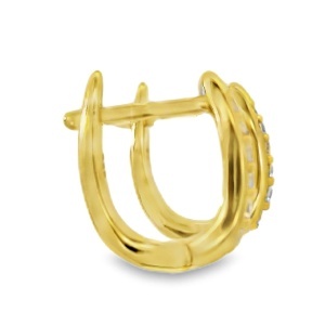 Cercei Argint suflat Aur 585 cu inchidere englezeasca Zirconia Pierrette - Img 2