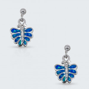 Cercei cu surub majestic opal butterflies