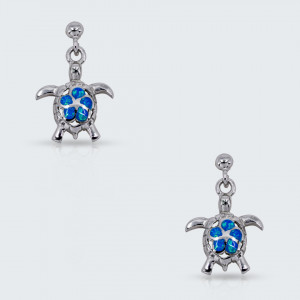 Cercei cu surub opal turtles