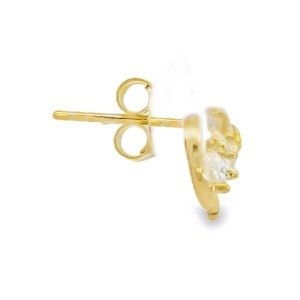 Cercei din Argint suflat Aur 585 cu surub Cubic Zirconia Yasmine - Img 2