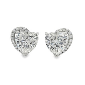 Cercei inima Argint cu sistem de inchidere cu surub Cubic Zirconia Miquette