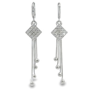 Cercei lungi Argint Cubic Zirconia Iris