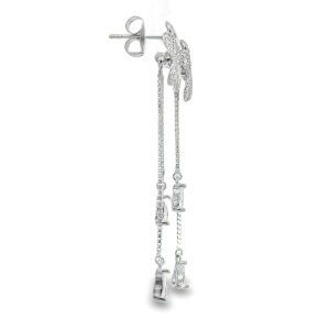 Cercei lungi din Argint cu surub Cubic Zirconia Violette - Img 2