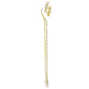 Cercei lungi din Argint suflat Aur 585 Cubic Zirconia Alix - Img 2