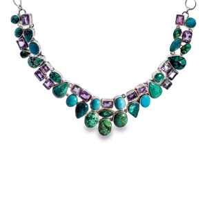 Colier Argint Blue Moon Turquoise Shanti