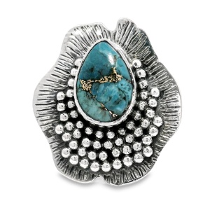 Inel Argint Blue Copper Turquoise Bavalosini