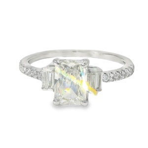 Inel Argint Cubic Zirconia Alb Cald Francesa
