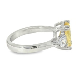 Inel Argint Cubic Zirconia Galben-Sampanie Bionda - Img 2