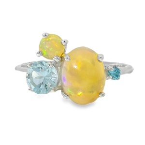 Inel Argint Opal Etiopian si Topaz Sirikorn