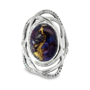 Inel Argint Purple Copper Turquoise Gunjan