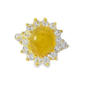 Inel Argint Radacina de Safir Galben si Topaz Boonmee