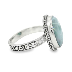 Inel Argint realizat manual Larimar Sari - Img 2