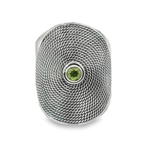 Inel Argint realizat manual Peridot Dewanis