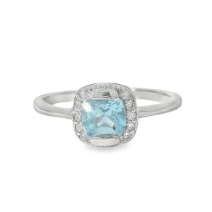 Inel Argint Topaz Albastru si Cubic Zirconia Chalida