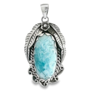 Pandantiv Argint realizat manual Larimar Erlat