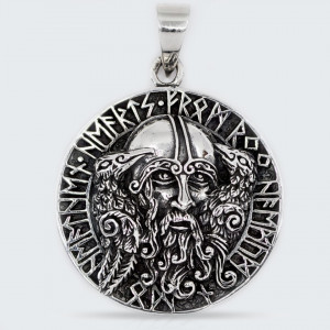 Pandantiv argint unisex Odin Ravens