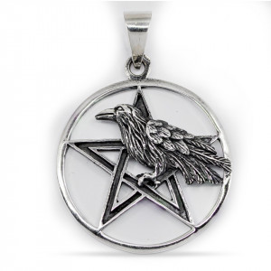 Pandantiv argint Unisex Raven Pentagram - Img 2