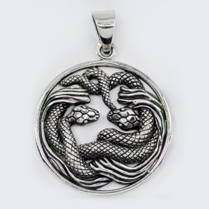 Pandantiv argint unisex Snake Fighters