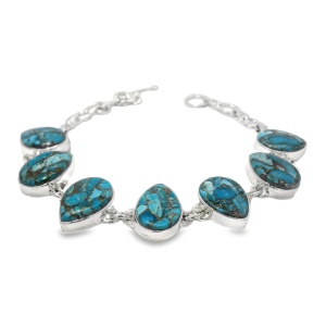 Bratara Argint Blue Copper Turquoise Elaka