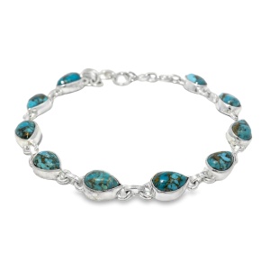 Bratara Argint Blue Copper Turquoise Punya
