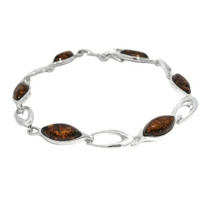 Bratara Argint Chihlimbar Cognac Valery