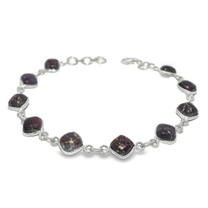 Bratara Argint Purple Copper Turquoise Shivani