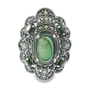 Brosa-Pandantiv Argint cu Marcasite si Sidef Abalone Lamana