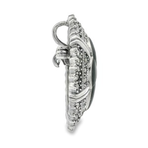 Brosa-Pandantiv Argint cu Marcasite si Sidef Abalone Solada - Img 2