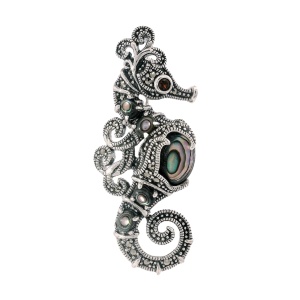 Brosa-Pandantiv Argint Marcasite Berniss