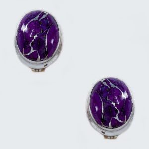 Cercei Argint cu inchidere englezeasca Purple Copper Turquoise Yogasree