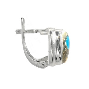 Cercei Argint cu inchidere englezeasca Turquoise Oyster Kala - Img 2