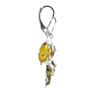 Cercei Argint cu inchidere leverback Chihlimbar Multicolor Reina - Img 2