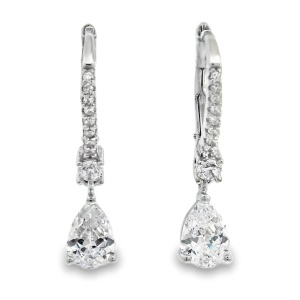 Cercei Argint cu sistem de inchidere arc leverback Cubic Zirconia Blanche