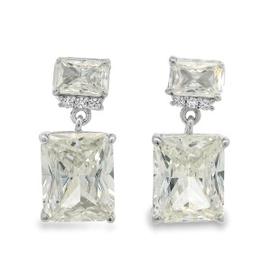 Cercei Argint cu sistem de inchidere cu surub Cubic Zirconia Violette