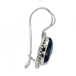 Cercei Argint cu tortita clasica Lapis Lazuli Vedika - Img 2