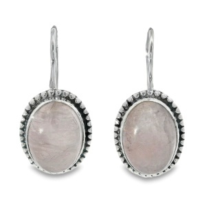 Cercei Argint cu tortita clasica Quartz Roz Mehari