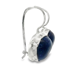 Cercei Argint cu tortita si inchidere Lapis Lazuli Esha - Img 2