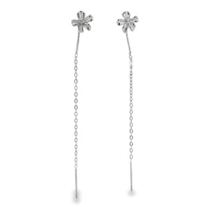 Cercei lungi din Argint Cubic Zirconia Fleur