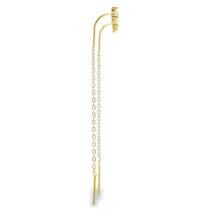 Cercei lungi din Argint suflat Aur 585 Cubic Zirconia Elodie - Img 2