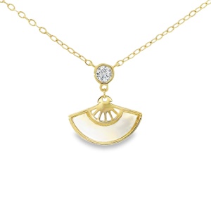 Colier Argint suflat Aur 585 Zirconia Ember