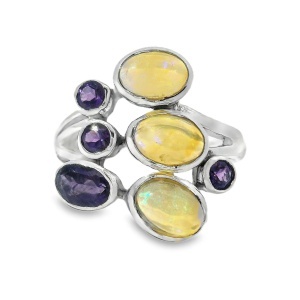 Inel Argint Opal Australian Ametist Parushree